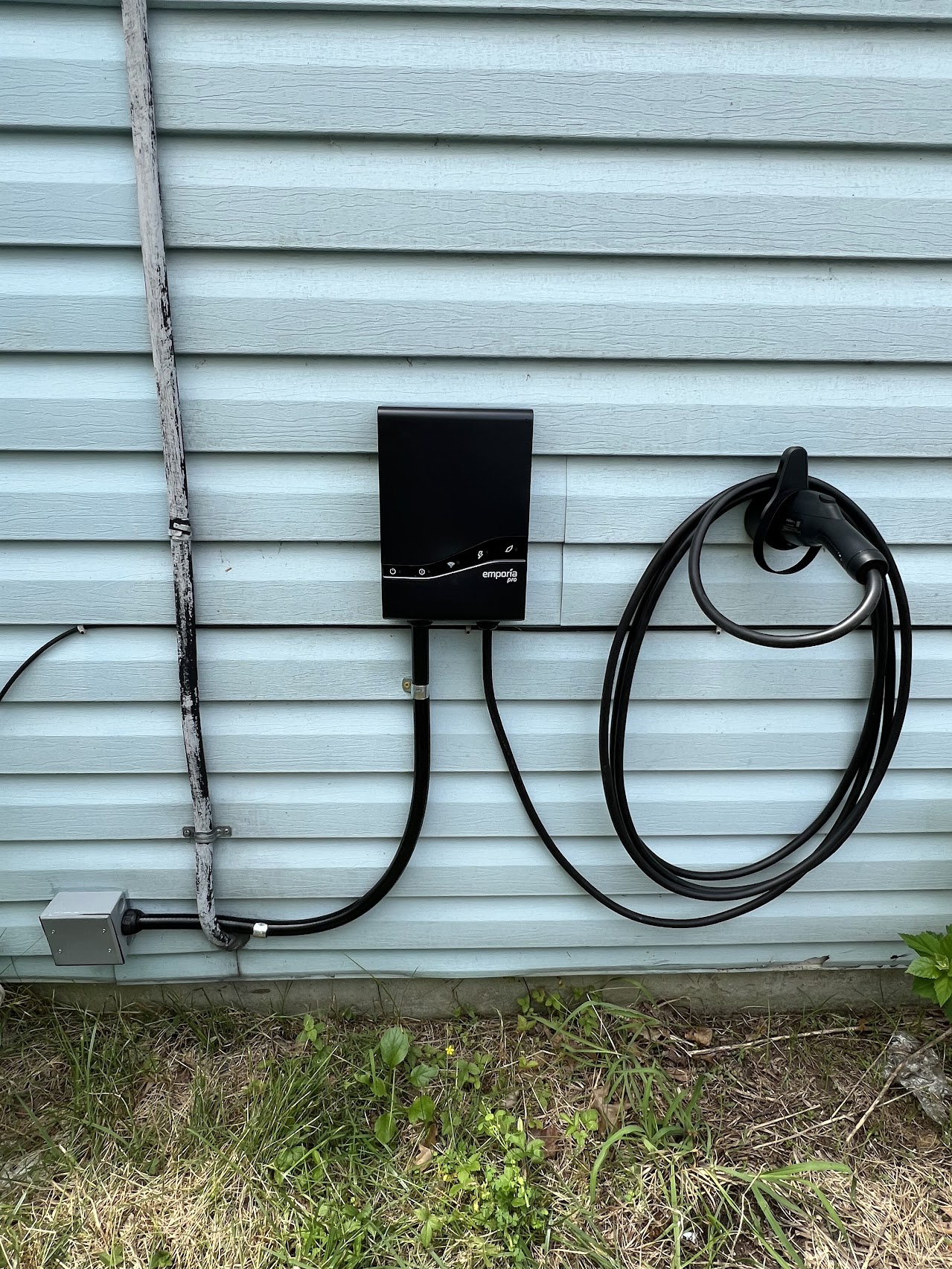 Emporia Pro Level 2 EV charger installed outdoors by CMD Electric